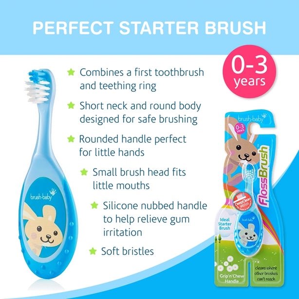 Brush-baby FlossBrush 0-3 yrs (Blue)
