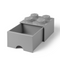 LEGO Storage Brick Drawer 4 Knobs - Grey