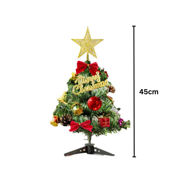 The holiday Mini Christmas Tree decoration with ornaments XMAS tree decor