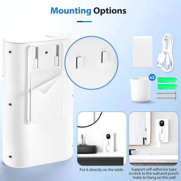 StitchesandTweed Automatic Mouthwash Dispenser Touchless with Magnetic Cups