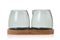 Adhoc Glass Milk & Sugar Set With Wooden Coaster