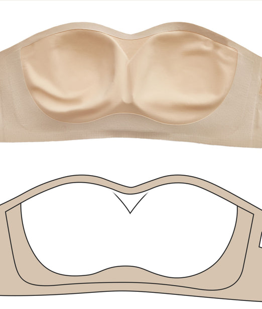 Chalone Antonella Non Wire Wireless Seamless Non Slip Firm Secured Stay-On Strapless Bra Detachable Straps included