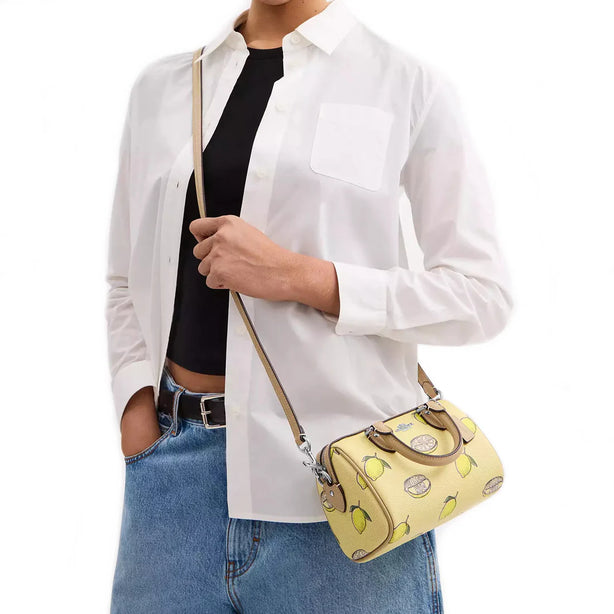 Coach Mini Rowan Crossbody Bag With Lemon Print - Garden Glade Multi CAL19