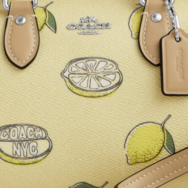 Coach Mini Rowan Crossbody Bag With Lemon Print - Garden Glade Multi CAL19
