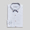 Coupe cousu, White Twill, Double Collar Long Sleeve Shirt