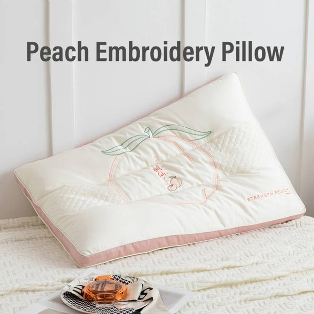 Sweet Home Peach Fragrance Pillow Embroidery Antibacterial Comfort Pillows Side Sleep Bolster Machine Washable 48x74cm