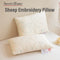 Sweet Home Sheep Embroidery Fluffy Premium Soft Comfort Pillow Neck Care Pillow Antibacterial 45x68cm