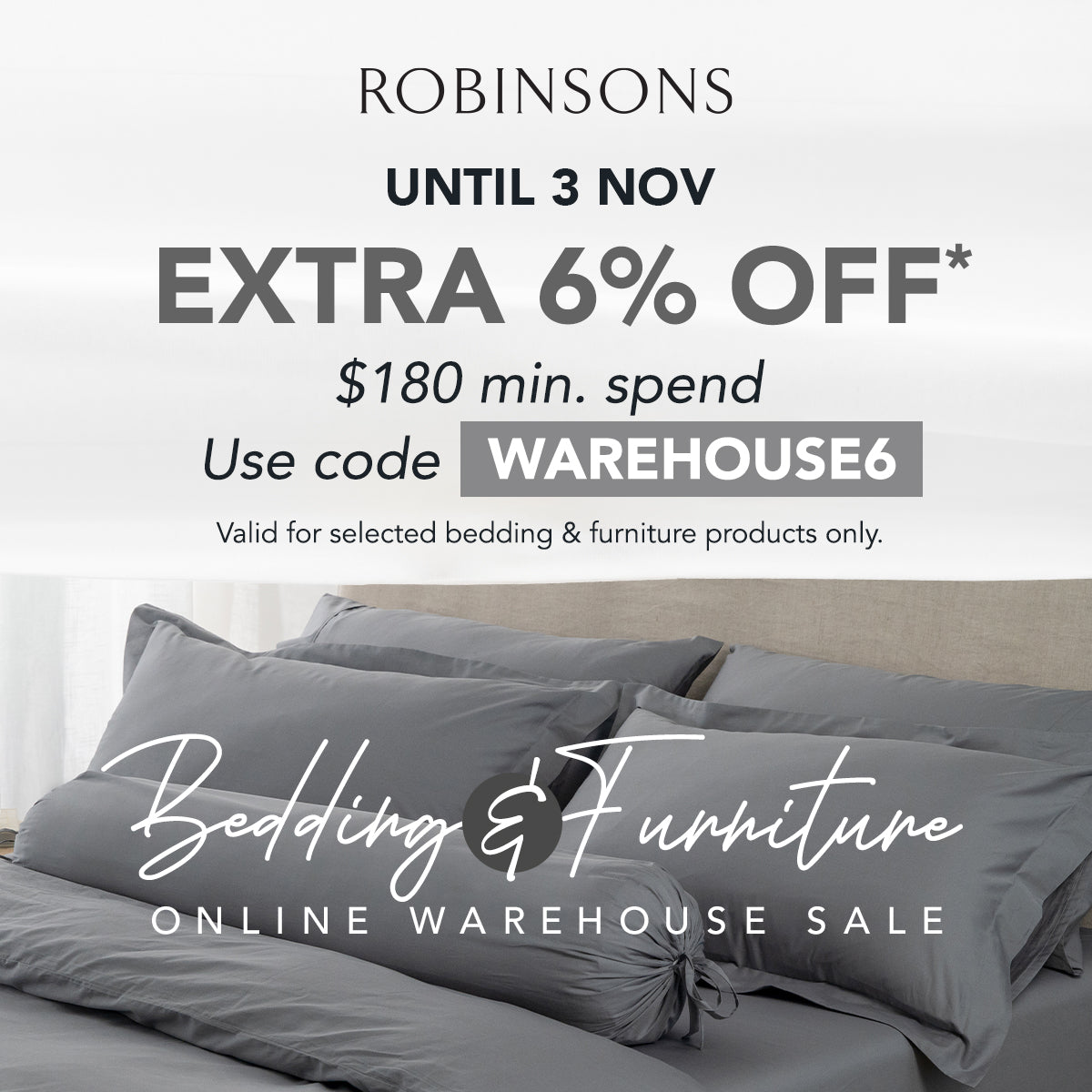 Warehouse Treasures Unmissable Bedding & Furniture Sale at Robinsons