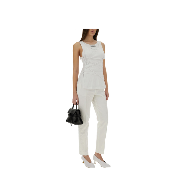 White Logo-Print Top