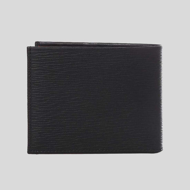 FERRAGAMO Gancini Men's Leather Bifold Wallet Black/Red RS-685978