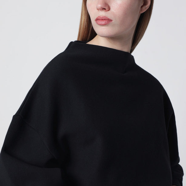 Black Draped Sweatshirt
