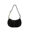 Moon Pocket Small Calf Suede Shoulder Bag - Black