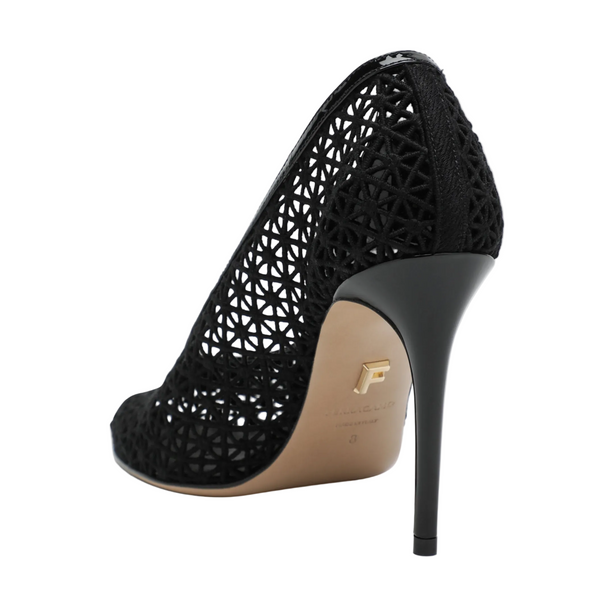 Black Macramé Pump