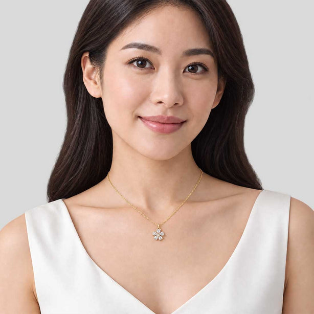 KATE SPADE You're A Gem Flower Pendant Clear/Gold RS-KO965