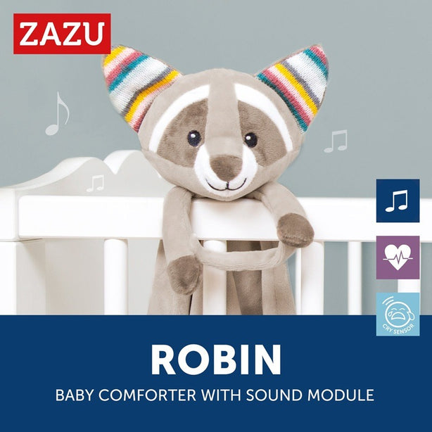 Zazu Robin the Racoon Baby Comforter with Sound Machine