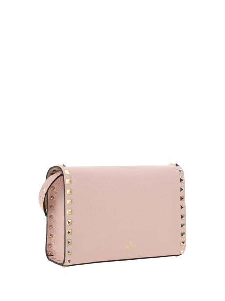 Valentino Garavani Rockstud mini Shoulder Bag in garnet calfskin - Rose Quartz