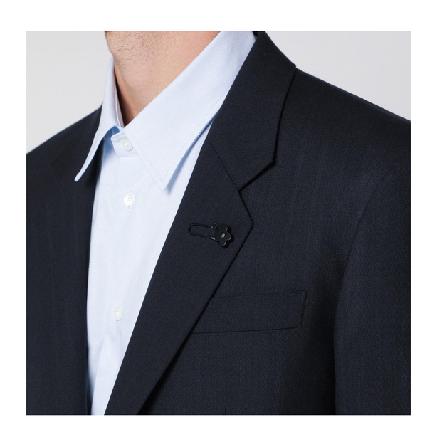 Single Breasted Blue Wool Blend Jacket