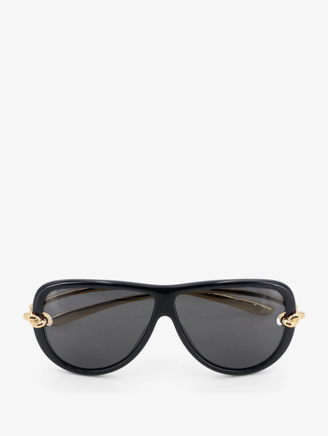 Bottega Veneta Knot Aviator Acetate Sunglasses - Black-Gold-Grey
