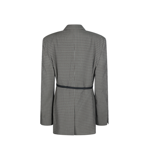 Wrap Tailored Jacket in Khaki/Brown