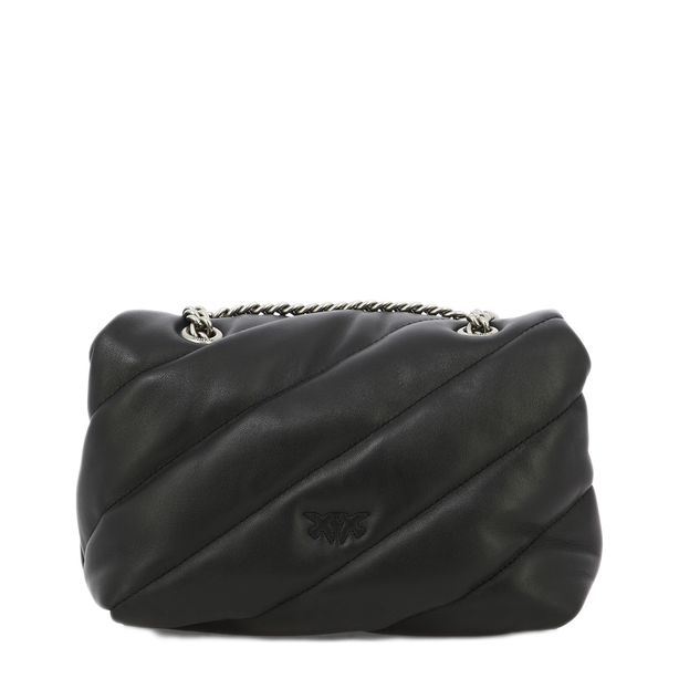 Love Bag Puff Maxi Quilt Small Lambskin Crossbody - Black