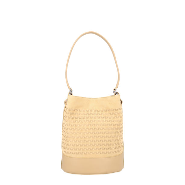 Mondà Small Suede Shoulder Bag - Beige Avorio