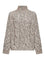 Soft Wool Cashmere Mohair Turtleneck Sweater with Braided Design