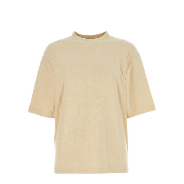 Cream Terry Fabric Oversize T Shirt