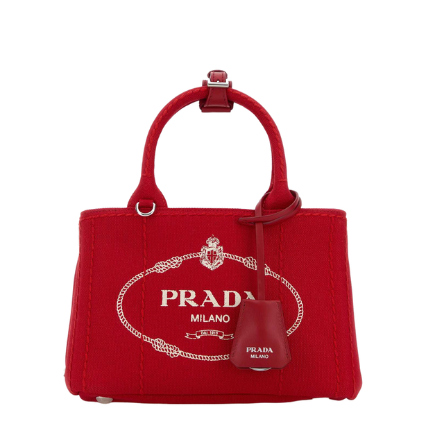 Jardinière Mini Cotton Canvas Handbags - Red