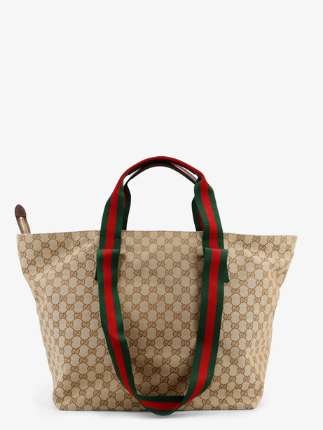 Gucci GG fabric shopping bag with Nastro Web handle detail - Vintsanddkbrovrv