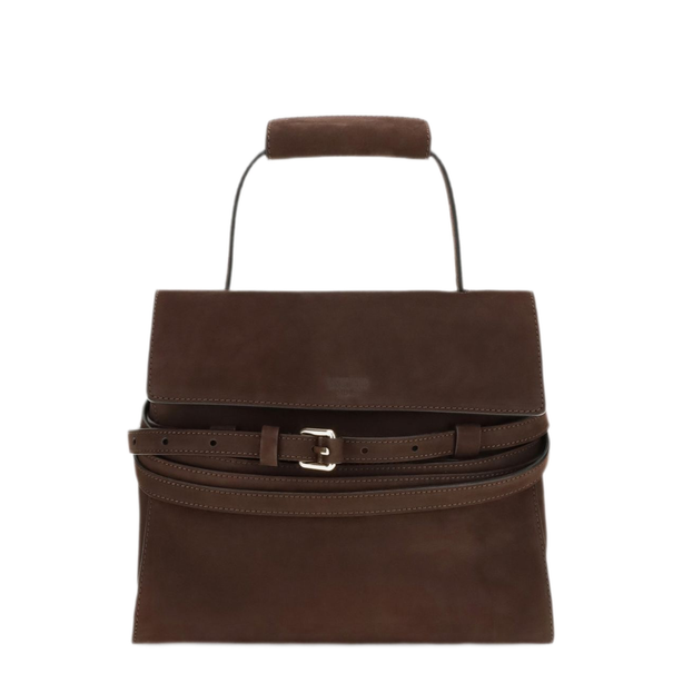 Tie Me Regular Calfskin Handbag - Dark Brown