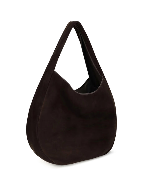 Loewe Roomy suede calfskin Hobo Shoulder Bag - Dark Brown