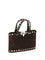 Valentino Garavani Suede Rockstud mini Handbag - Ebony Brown