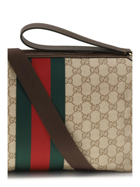 Gucci Medium GG Shoulder Bag with Web stripe - Vint.San/Dk Br/Vrv/D