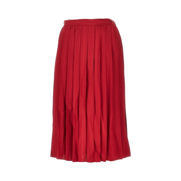 GUCCI Jacquard silk midi skirt