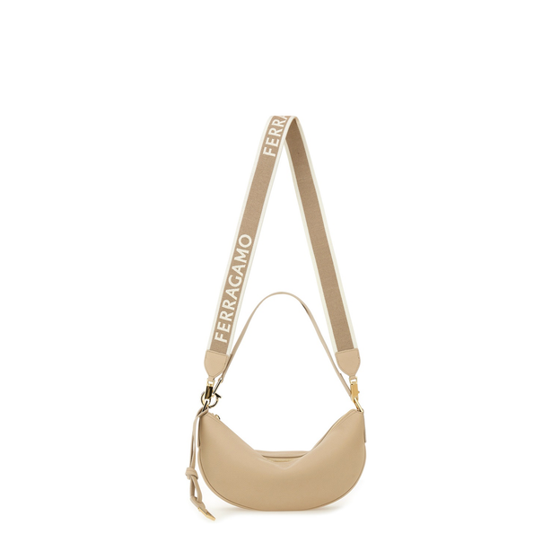 Small Hobo Shoulder Bag - Beige