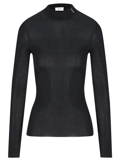 Saint Laurent Black Silk T Shirt