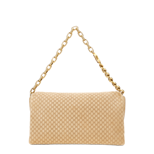 Large Suede Shoulder Bag - Beige