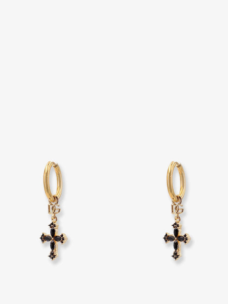 Dolce & Gabbana Brass earrings with rhinestones - Oro