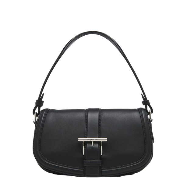T-Bar Calf Leather Satchel - Black