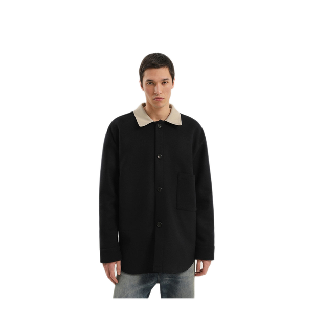 Shirt Jacket In Blue Wool