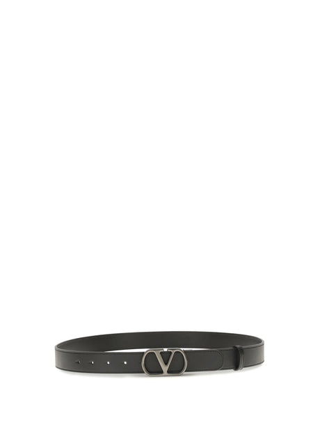 Valentino Garavani VLogo Signature leather Belt - Black