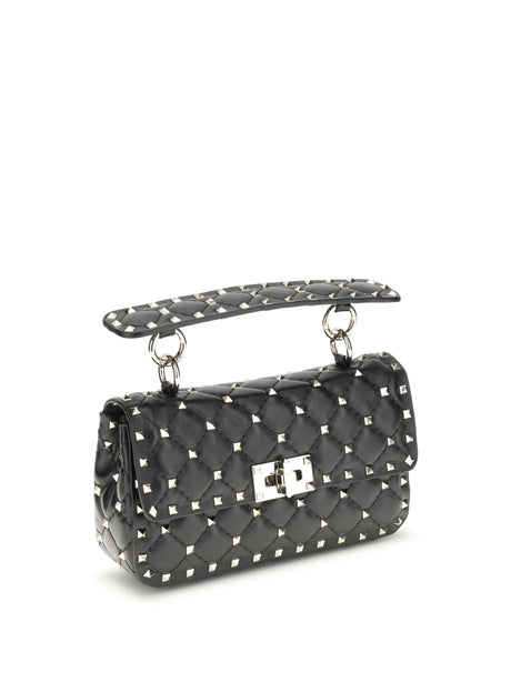 Valentino Garavani Rockstud Spike mini Top Handle Bag in nappa - Black