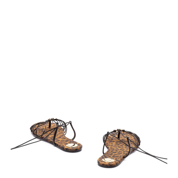 Saint Laurent Ankle Strap Babylone Flat Sandals