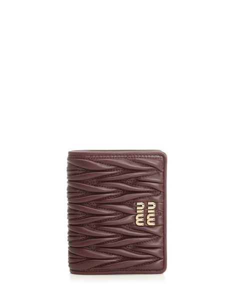 Miu Miu Matelasse Wallet - Bordeaux