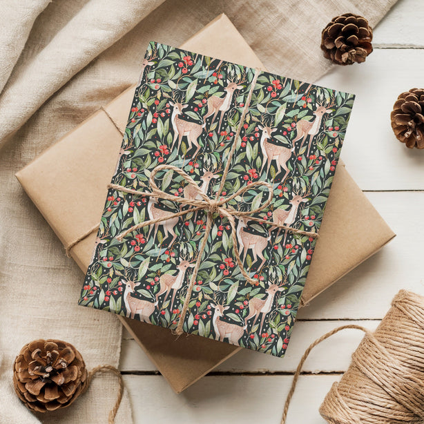 Midnight Reindeer - Wrapping Paper