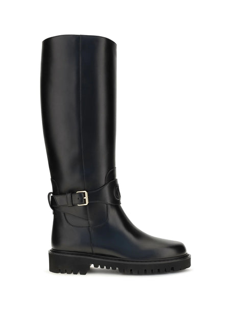 Valentino Garavani VLogo Signature calfskin High Boots - Black