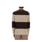 Knitted Cotton Polo Shirt with Brown and Beige Stripes