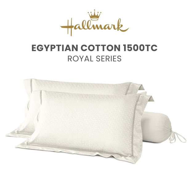 Hallmark Royal Egyptian Cotton 1500TC Italian Mercerized Design Pillowcases & Bolster cases
