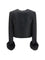 Self-Portrait Metallic bouclé Jacket with faux fur cuffs - Black