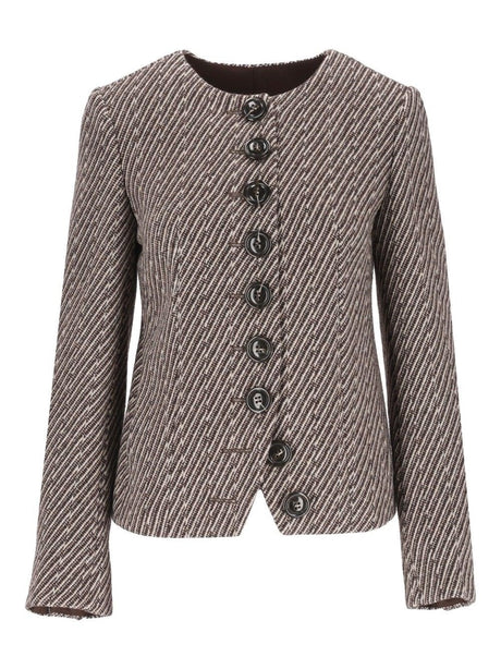Emporio Armani Buttoned Jacket - Brown
